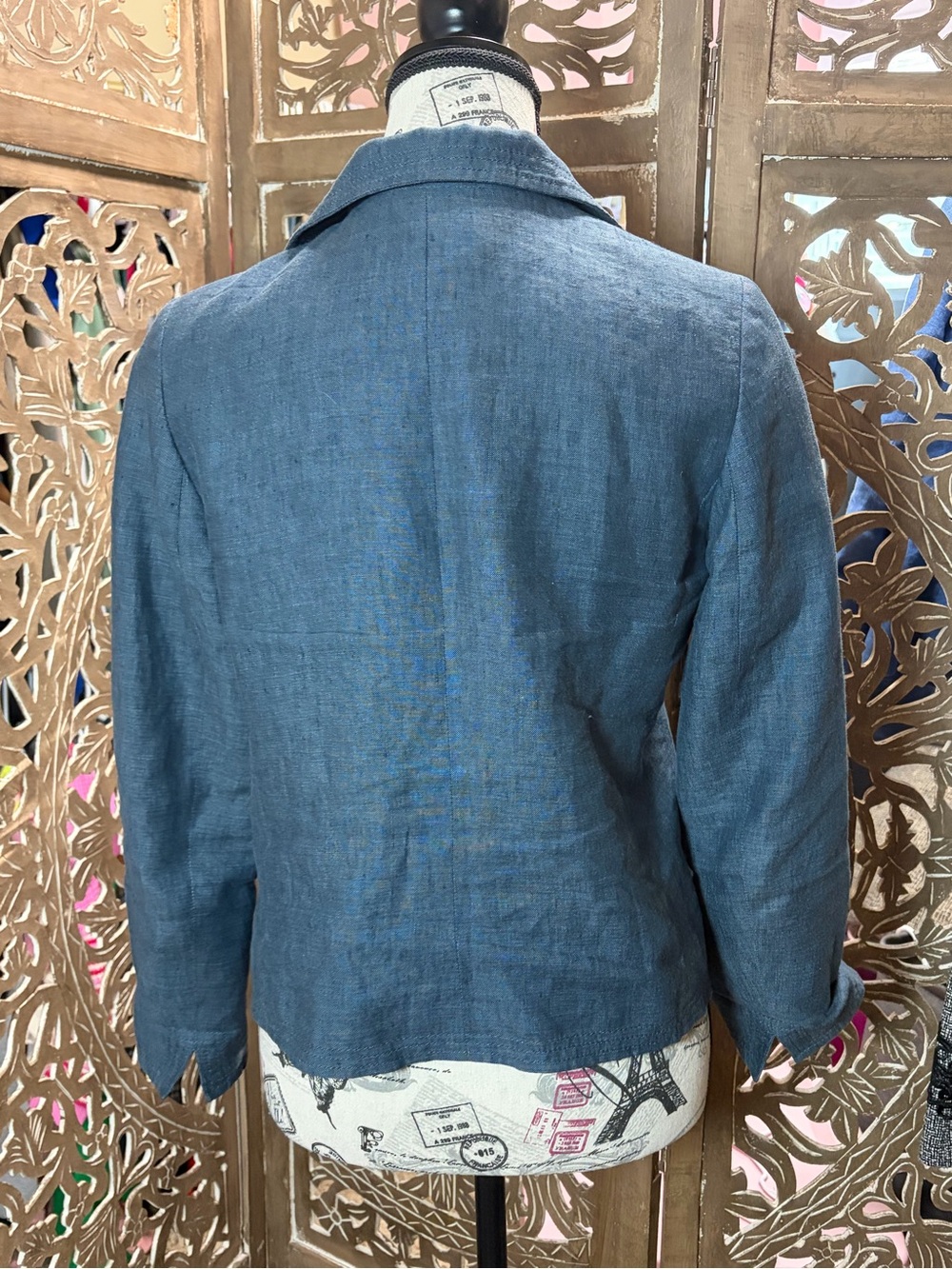 Talbots Blue Open-Front Blazer - Picture 3 of 4